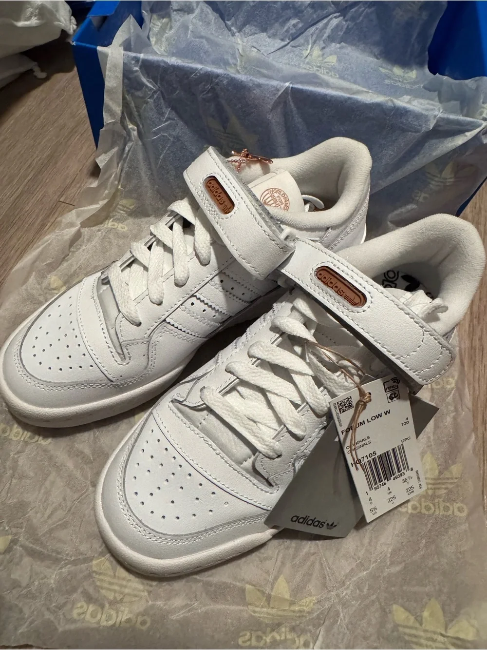 Adidas Forum Low (White/White Rose/Metallic). Brand New. Womens Size 5.5
